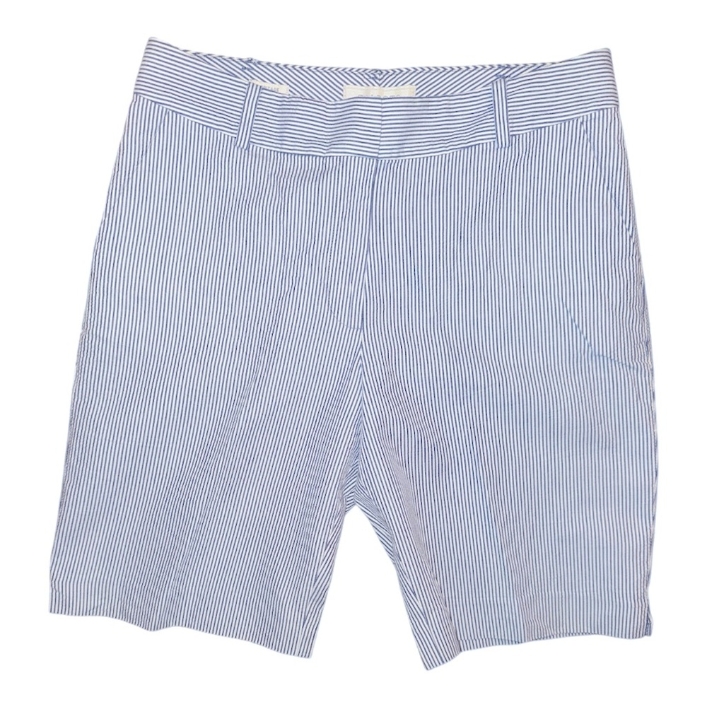 Talbots Heritage Blue and White‎ Stripe Seersucker Bermuda Shorts Size 8P